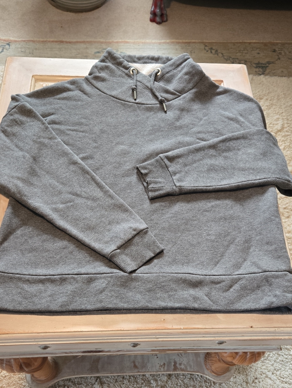 Banana Republic Gray Mockneck Drawstring Sweatshirt